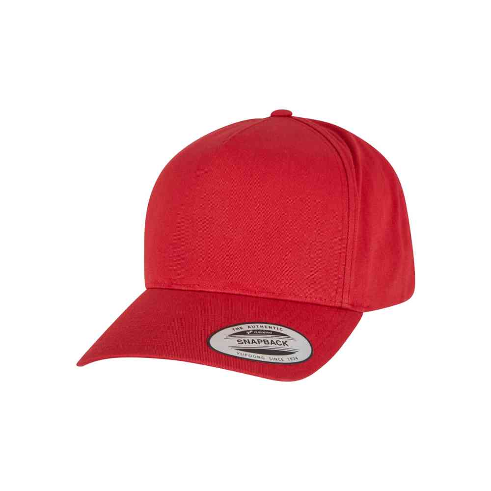 Flexfit - 5-Panel Curved Classic Snapback Cap - Red